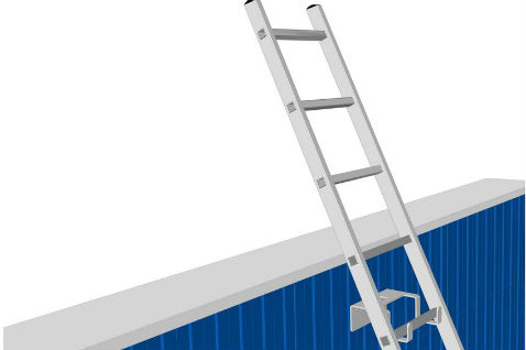 Laddergrip voor plat dak : bevestiging op dakplaten